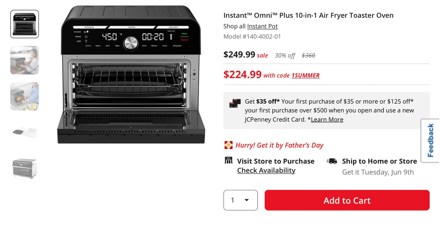 Instant™ Omni™ Plus 10-in-1 Air Fryer Toaster Oven