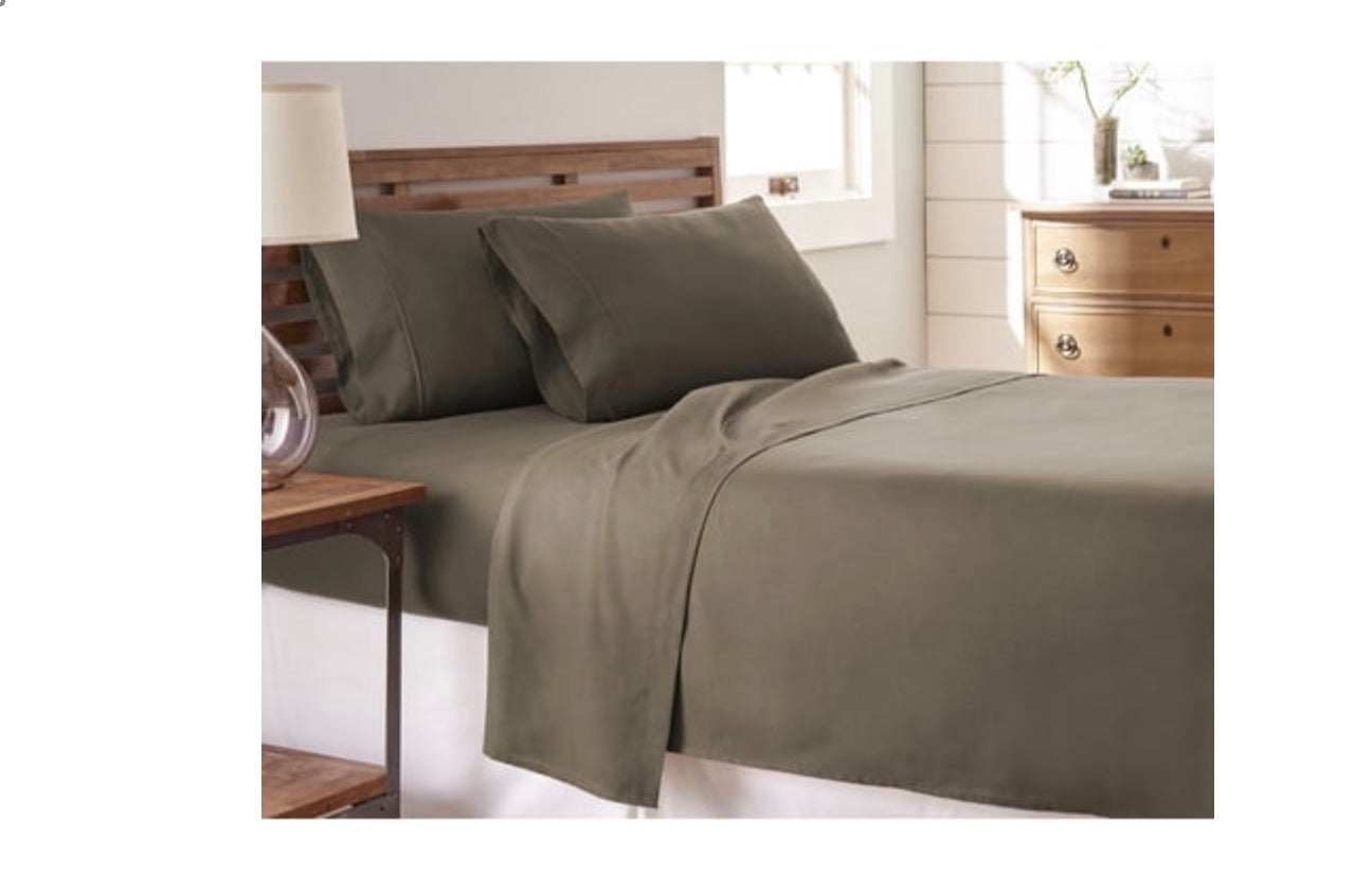 Taupe queen-size 4-piece premium microfiber sheet set