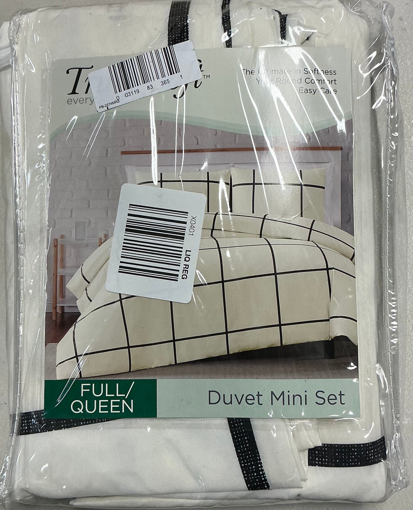 Truly Soft Duvet Mini Set 3 Pieces Full/Queen-Black/Cream