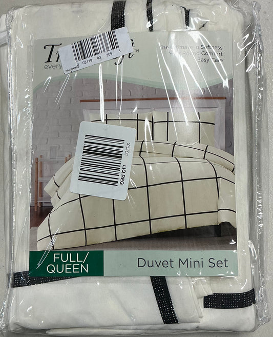 Truly Soft Duvet Mini Set 3 Pieces Full/Queen-Black/Cream