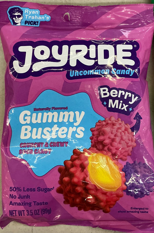 3.5-ounce bag of Joyride Gummy Busters in the Berry Mix flavor
