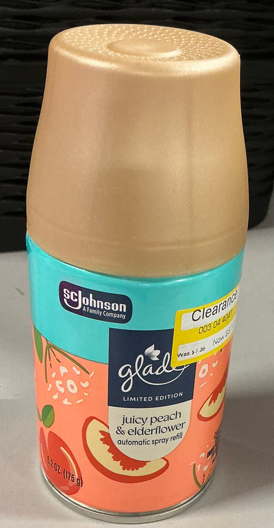 Glade juicy peach & elderflower automatic spray refill