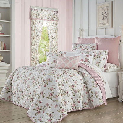 Royal Court Home Rosemary King Quilt Set with a pink floral pattern 3pcs