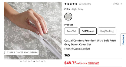 Casual Comfort Premium Ultra Soft 3 Pieces Duvet Cover Set Full/Queen
