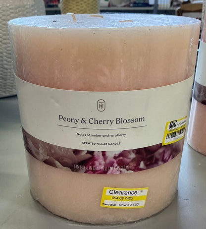 6”x6” 3-wick pillar scented candle - AS IS - SOME MINOR COSMETIC FLAWS