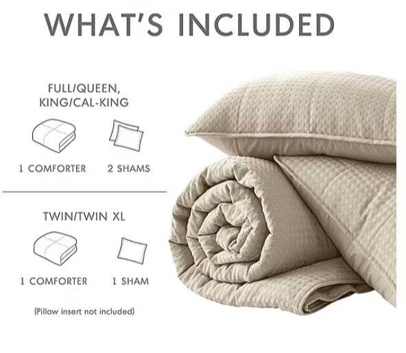 510 Design Mina Waffle Weave Textured Quilt Set 3-piece king