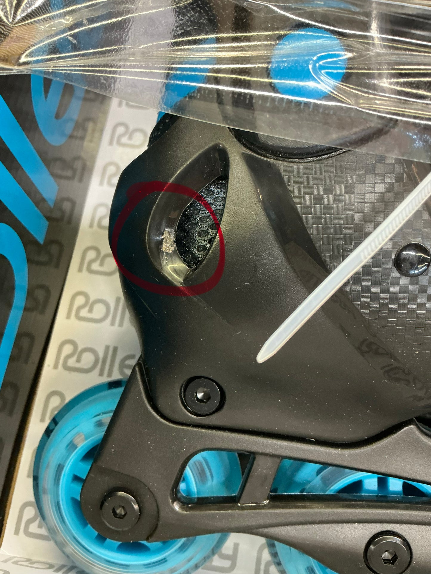Roller derby custom adult in-fit skates - blue/black 7-10 adjustable - AS IS - MINOR COSMETIC FLAWS - OPEN BOX