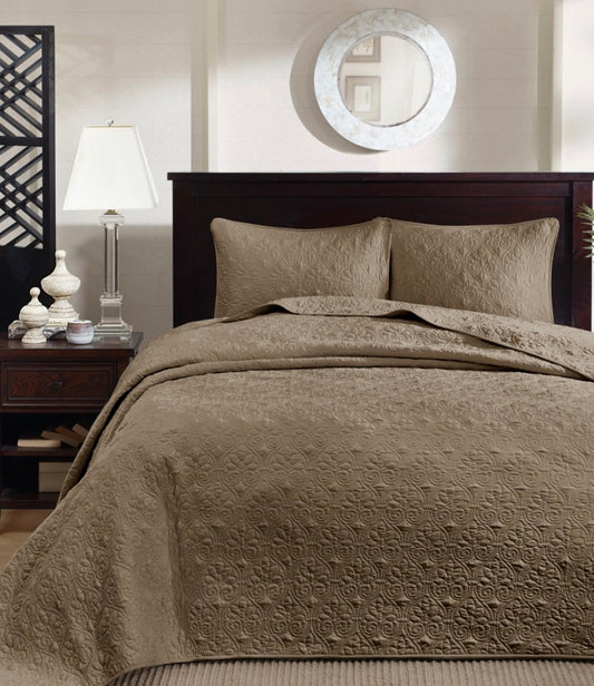 Madison Park Mansfield bedspread set in a brown color size King