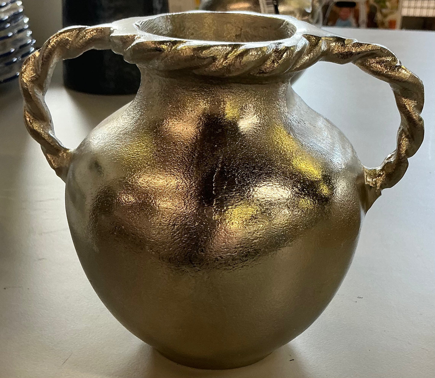 Handled vase silver - AS IS - SOME MINOR COSMETIC FLAWS