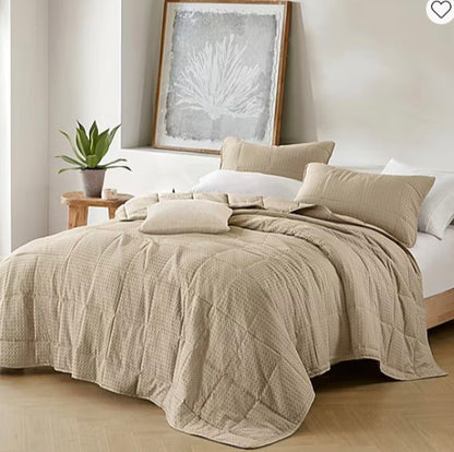 510 Design Mina Waffle Weave Textured Quilt Set 3-piece king