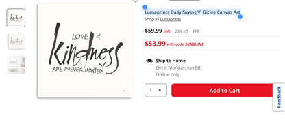 Lumaprints Daily Saying Vi Giclee Canvas Art