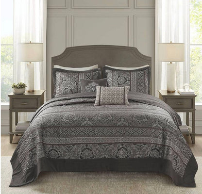 Madison Park Venetian 5 Piece Reversible Jacquard Bedspread Set king
