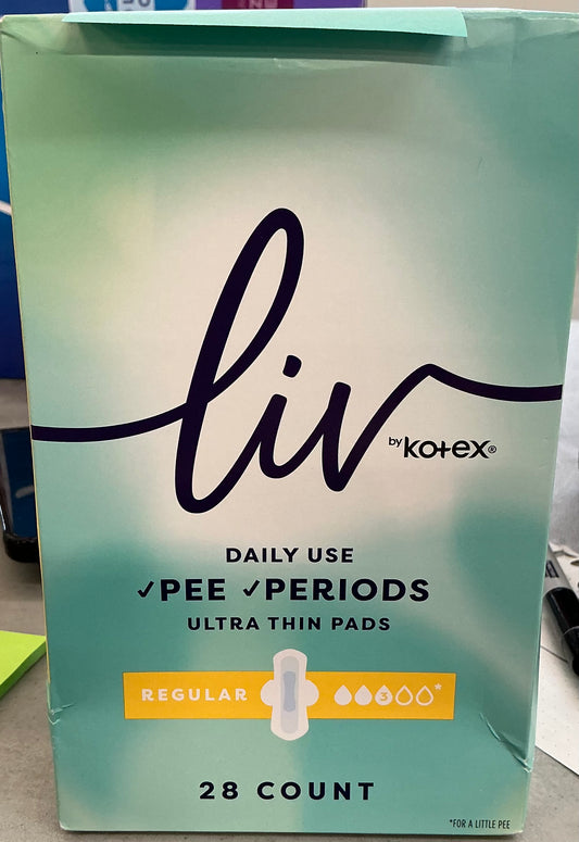 Liv by Kotex Daily Use Period and Pee Ultra Thin Pads in Regular absorbency
