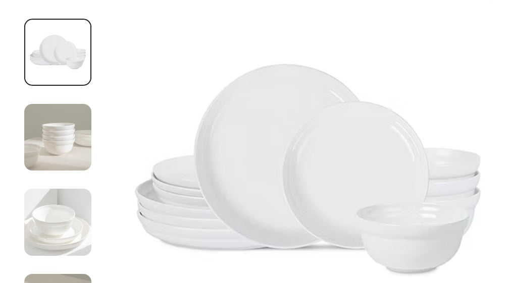 Stone + Lain Virtuo 12-pc. Porcelain Dinnerware Set - White