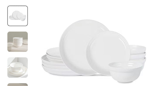 Stone + Lain Virtuo 12-pc. Porcelain Dinnerware Set - White