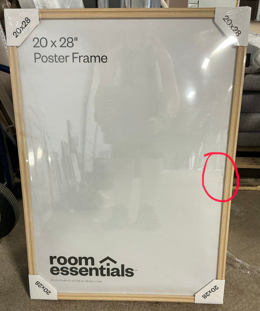 THRIFTY 70 - 20X28” traditional poster picture frame - AS IS - CRACKED ON THE FRONT - FINAL SALE - NO RETURNS - PICK UP ONLY