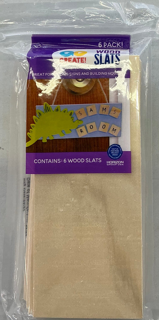 Wood crafting slats unfinished, designed for making signs and building miniature structures-6 pack