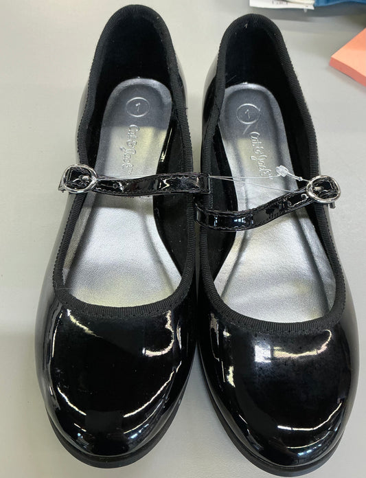 Cat & Jack black patent Mary Jane dress shoes with an adjustable strap size 1