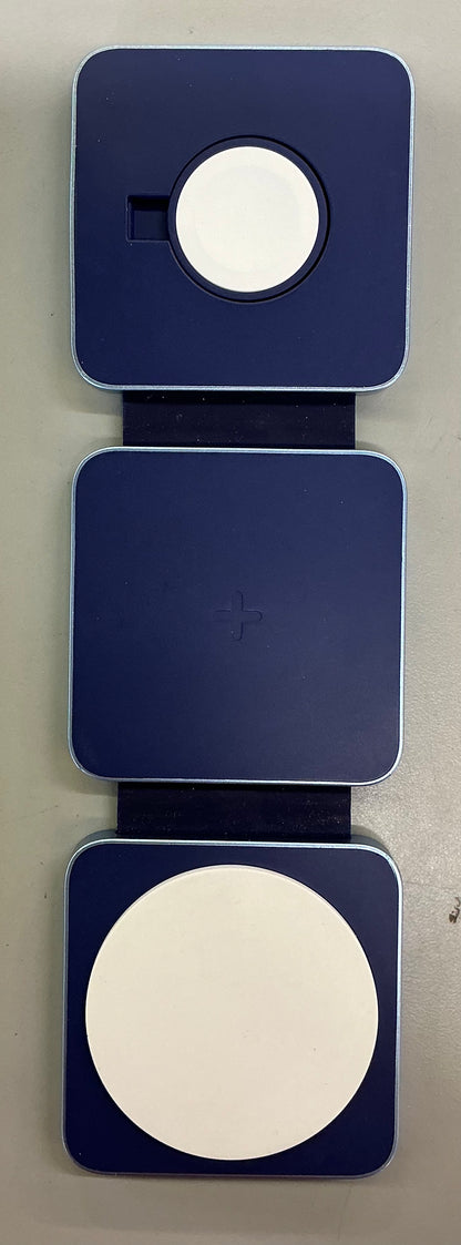 Qi2 wireless 3-in-1 folding charging pad - dark blue - AS IS DIRTY