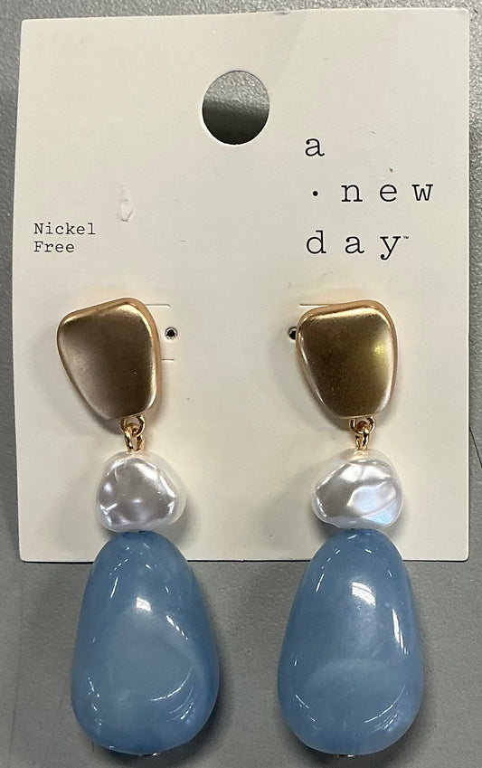 Gold-toned beaded drop earrings