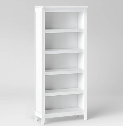 72" Carson 5 Shelf Bookcase : Durable Wood, Modern Design, Open Shelves