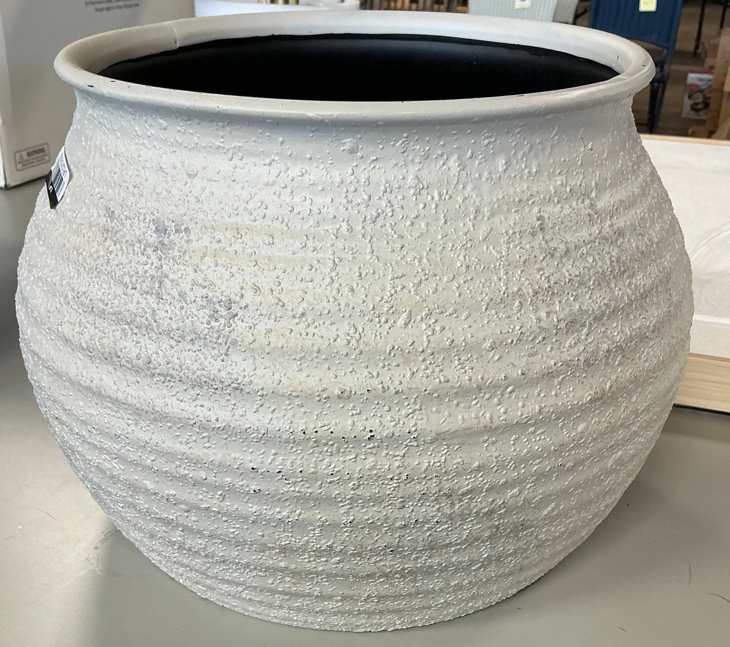 Sun bleached composite indoor/outdoor planter pot 14x14x10” - Cream - MINOR COSMETIC FLAWS - PICK UP ONLY