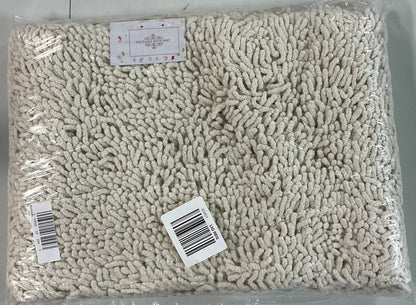 Home Weavers Inc Fantasia Shaggy Quick Dry Bath Rug 24”x36”-Ivory