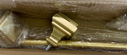 28 in. - 48 in. Adjustable Decorative Single Curtain Rod-5/8 in.Gold