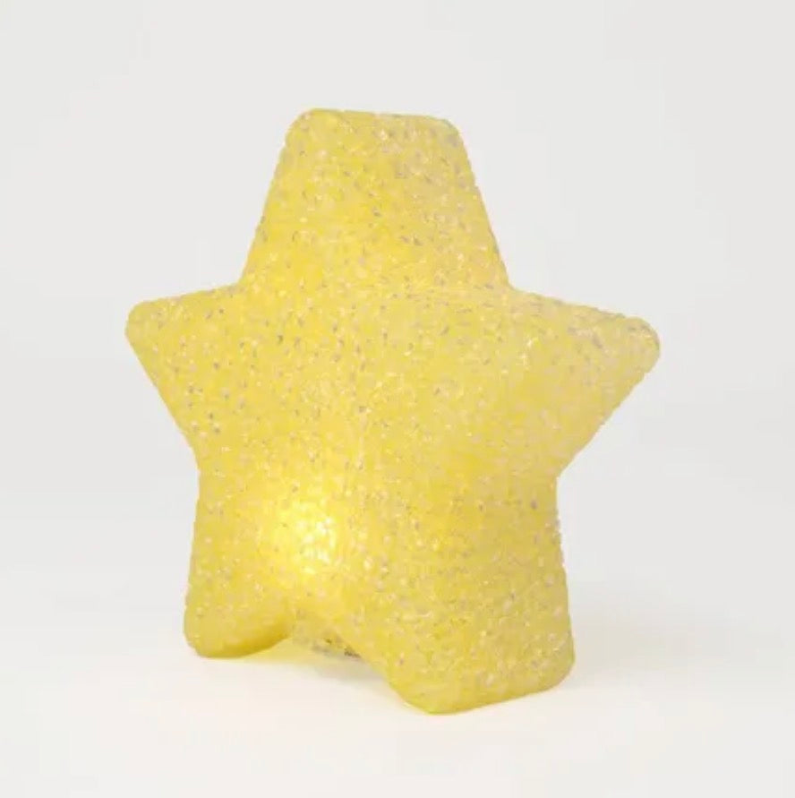 star-shaped novelty light featuring a yellow plastic textured design