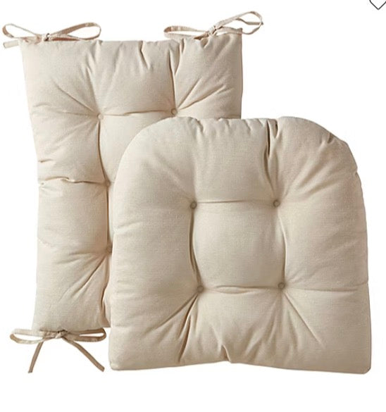Sweet Home Collection™ Rocking Chair Cushion 2 Piece Tufted Non Slip Set of Upper and Lower Cushions