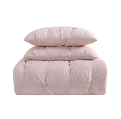 Truly Soft Everyday Pleated Duvet Cover Set 3 Piece Full/Queen-Blush Pink