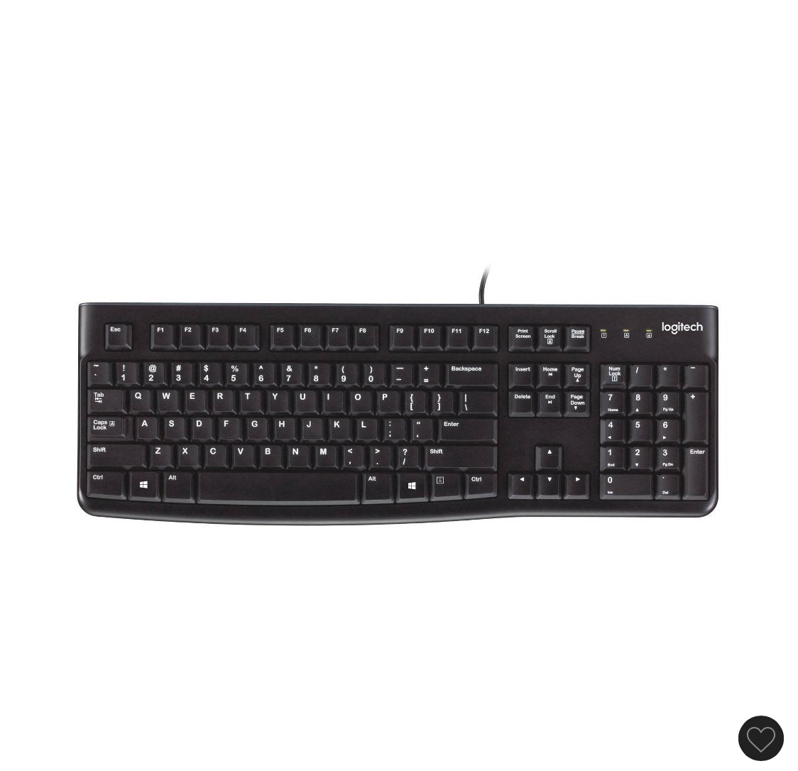 Logitech K120 Ergonomic Desktop USB Keyboard - Black