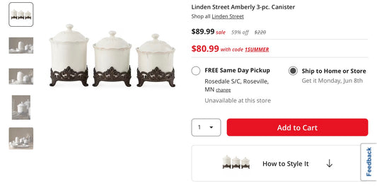 Linden Street Amberly 3-pc. Canister