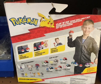 POKEMON CLIP 'N'GO BELT SET- Includes 2-Inch Pikachu Battle Figure with Poke Ball and Luxury Ball Accessories