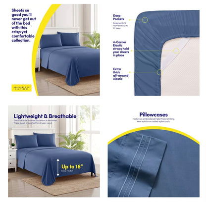 Sweet Home Collection 1800 Supreme Soft Deep Pocket Sheet Set king