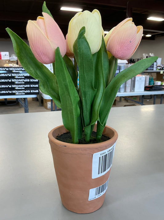 Thrifty 70- Linden Street 13" Tulip Floral Arrangement- never used only has some minor scratches around the base- As is- Final sale- No return