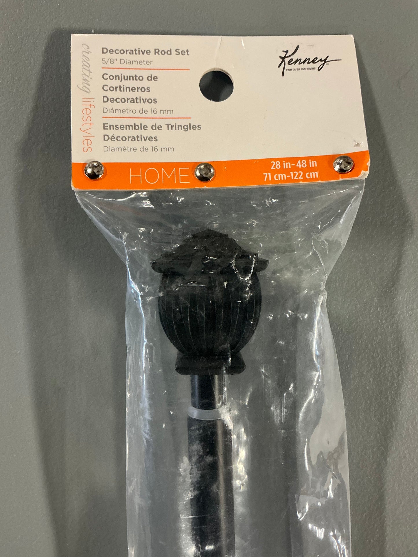Kenney Beckett 5/8 IN Adjustable Curtain Rod - 28”X48”