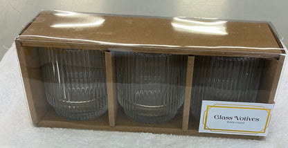3pk Glass Votive