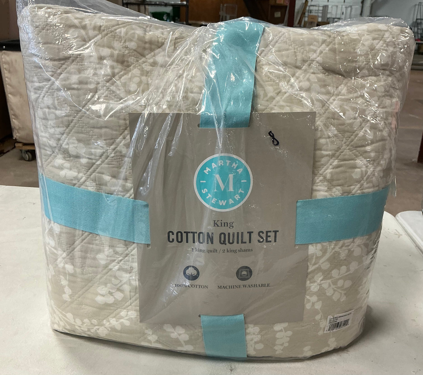 Martha Stewart Layered Branches Easy Care Quilt Set king