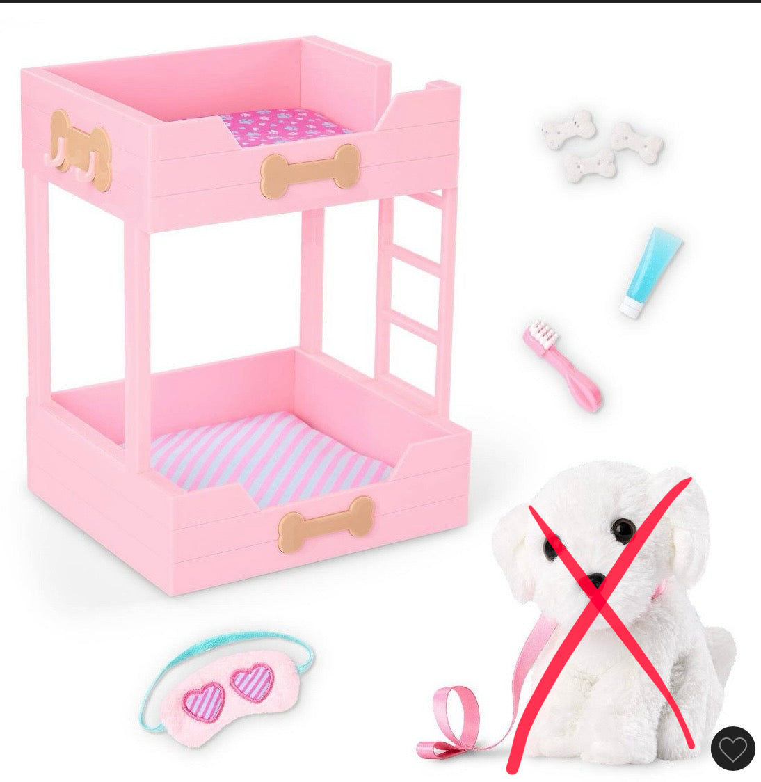 Our generation puppy dreams pink bunk bed - AS IS - MISSING PUPPY