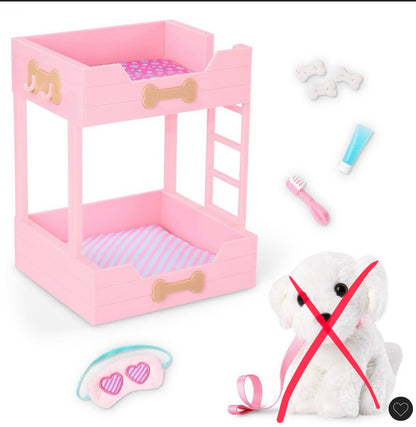 Our generation puppy dreams pink bunk bed - AS IS - MISSING PUPPY