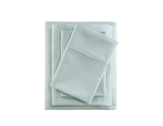 Beautyrest 600 Thread Count Cooling Cotton Blend 4 Pieces Sheet Set Queen-Included (1 Flat Sheet,1 Fitted Sheet and 2 Standard Pillowcases)-Seafom Blue