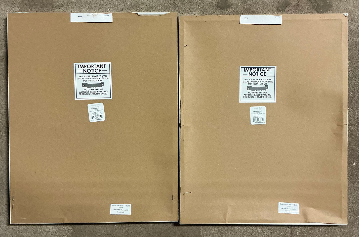 16x20” (set of 2) glass textbook photo frames - AS IS - SOME MINOR COSMETIC FLAWS EITHER ON THE FRONT OR THE SIDES (see pictures) - PICK UP ONLY