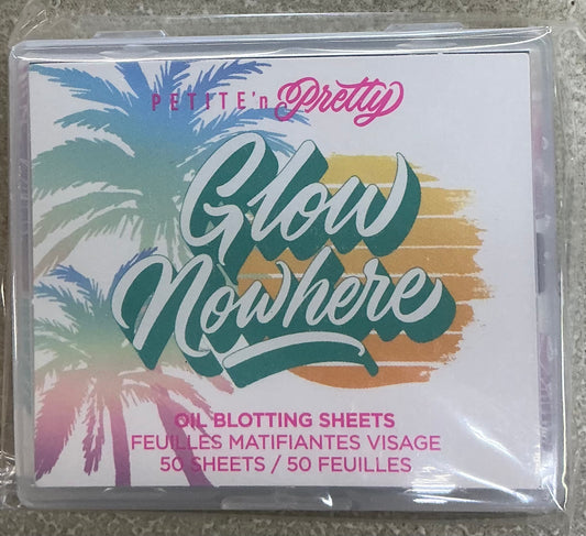 Petite 'n Pretty Glow Nowhere oil blotting sheets designed to absorb excess oil and keep skin fresh
