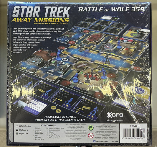 Gale Force Nine Star Trek Away Missions Core Set, featuring miniatures from the Federation and Borg factions