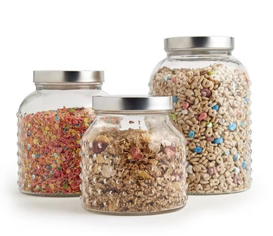 Tabletops Unlimited Mason Craft And More Glass 3-pc. Canister
