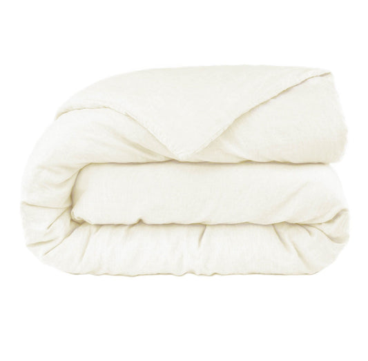 French Linen Duvet Cover - King- Cream
