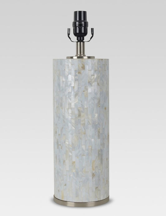 Capiz subway tile large lamp base shell - pearlized finish - 19.25” (H) x 5.5” (W) x 5.5” (D) - AS IS - MINOR COSMETIC FLAWS - PICK UP ONLY