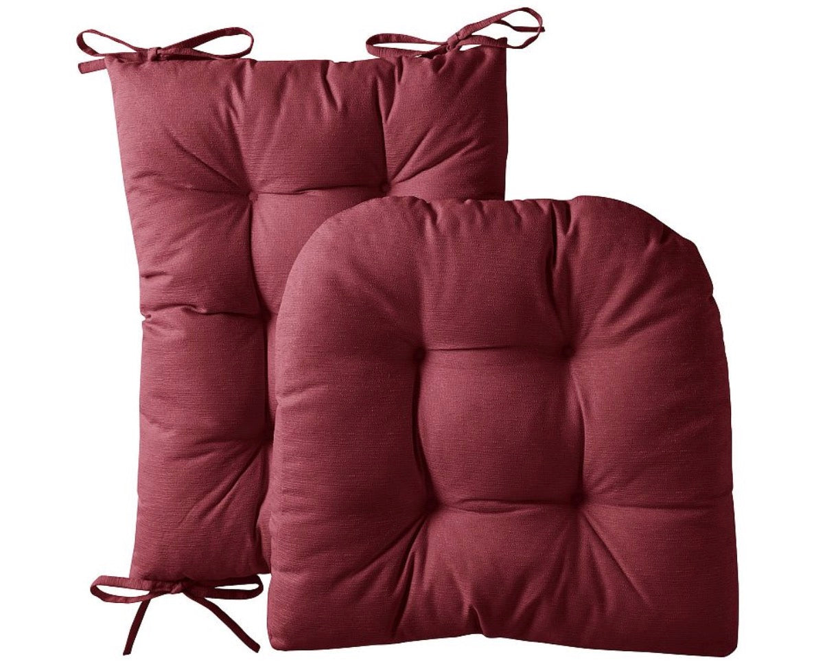Sweet Home Collection™ Rocking Chair Cushion 2 Piece Tufted Non Slip Set of Upper and Lower Cushions