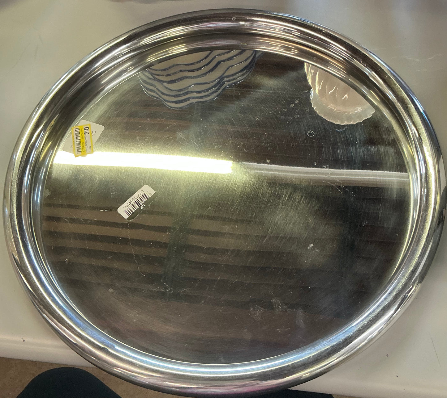 Silver round tray - AS IS - SOME COSMETIC FLAWS